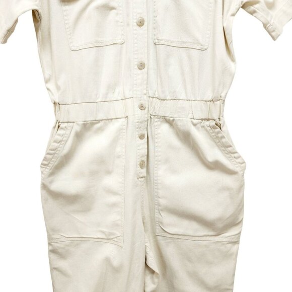 Universal Thread Womens Beige Utility Jumpsuit Overalls Short Sleeves  Size 8 - Picture 6 of 13